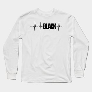 Black Heartbeat Long Sleeve T-Shirt